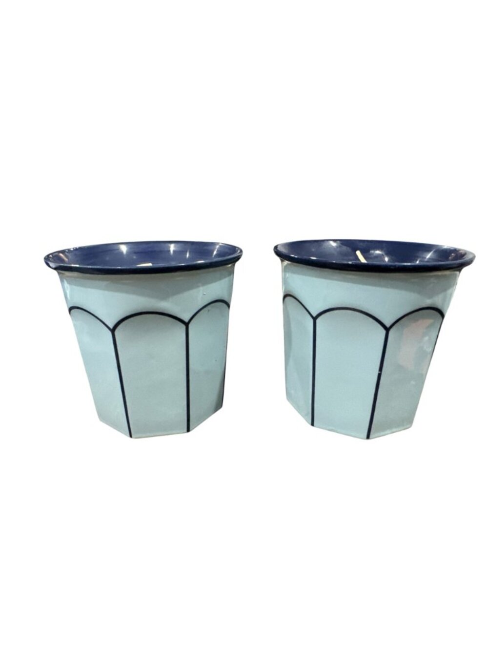 Set Of 2 Hearth & Hand Blue Ceramic Scented Candles Sun & Citronella 12 Oz Each - Picture 4 of 4